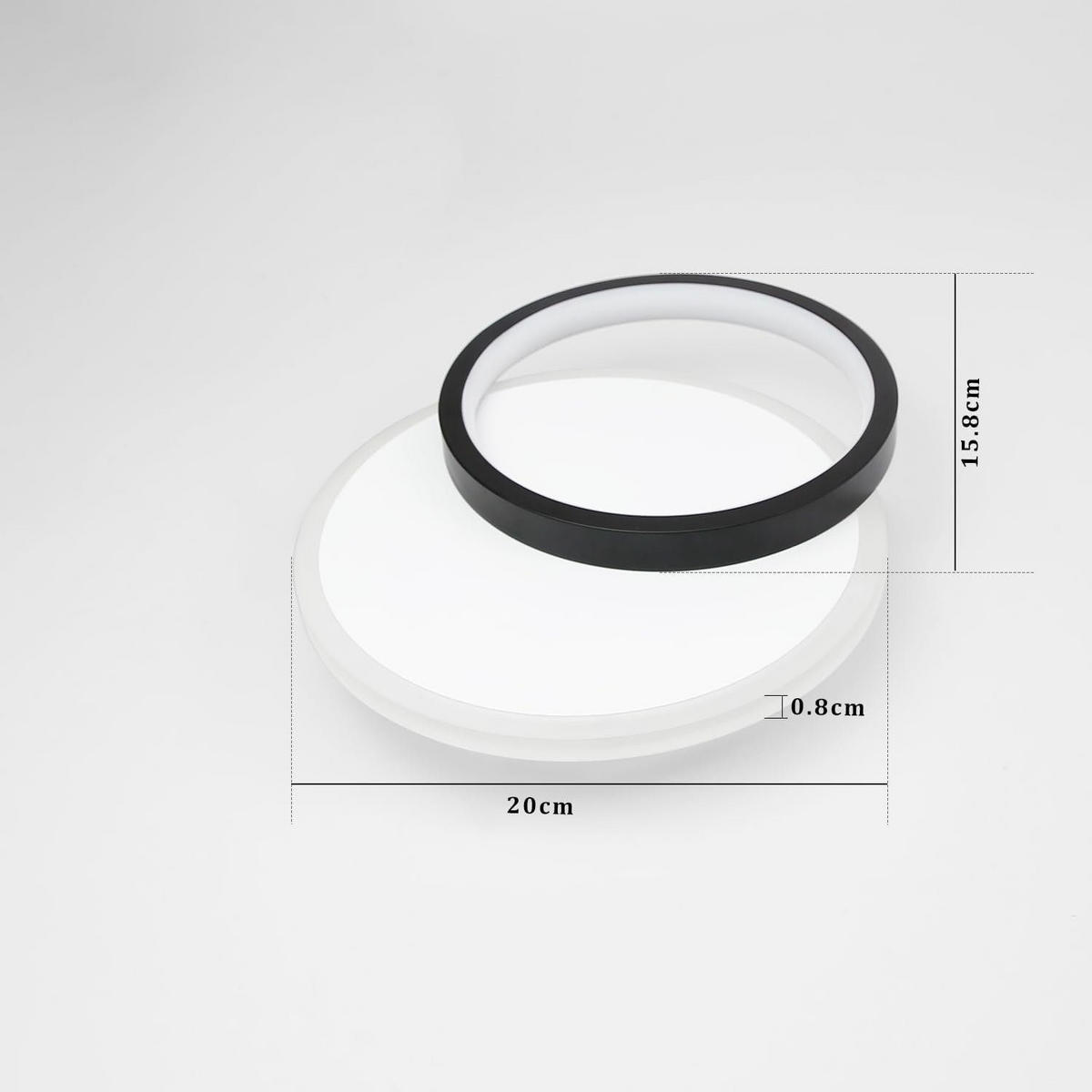 LED-DECKENLEUCHTE Baldwin 25/25/5 cm - Schwarz/Weiß, Metall (25/25/6cm) - Nettlife