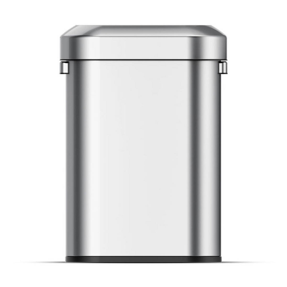 MÜLLEIMER Ovaler Offener 60 Liter 65x46,2x28,8 cm Silber - Silberfarben, Metall (46.2/65/28.8cm) - PROREGAL