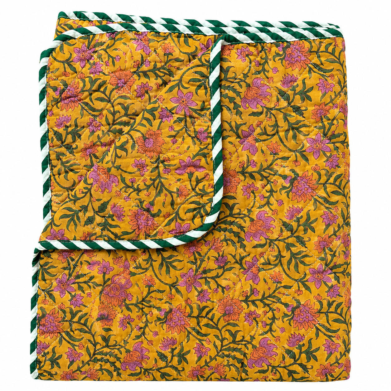WOHNDECKE Baumwolle 140x180 cm Quilt-Optik – Gesteppt, Weich & Modern - Multicolor, Naturmaterialien (140/180cm) - AU Maison