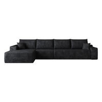 ECKSOFA 340/175/83 cm Schwarz mit L-förmiger Chaiselongue, Linke Seite - Schwarz, Textil (340/175cm) - Oxeza