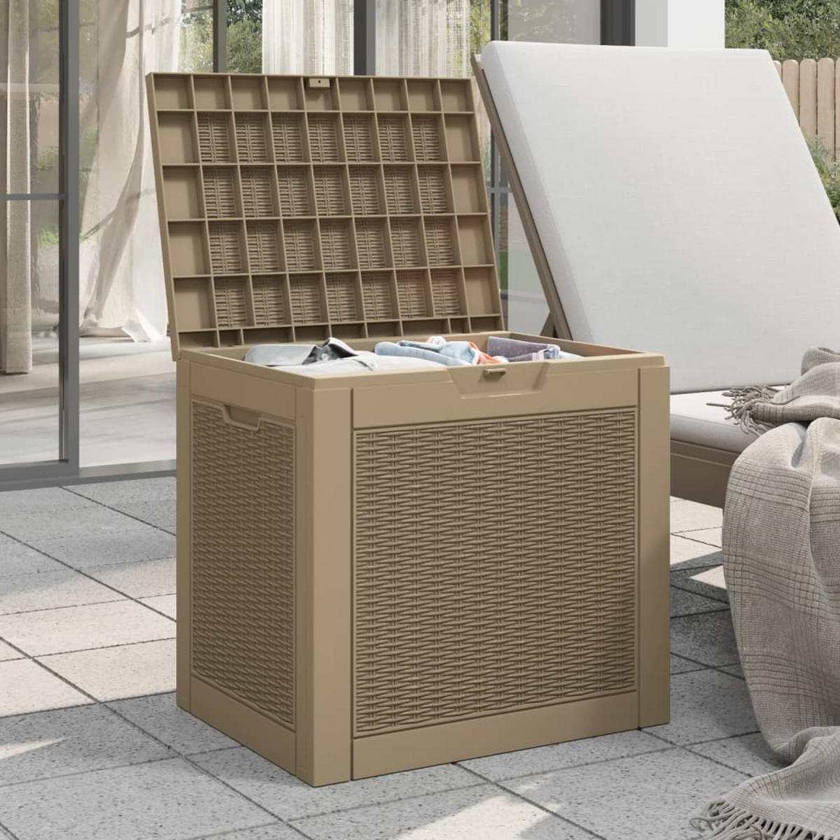GARTENBOX Hellbraun 55,5x43x53 cm Polypropylen - Braun, Kunststoff (43/53/55.5cm) - furnicato