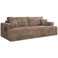4-SITZER SOFA VIRELLA Braun Cord - Schwarz/Braun, Textil (240/88/115cm) - MKS
