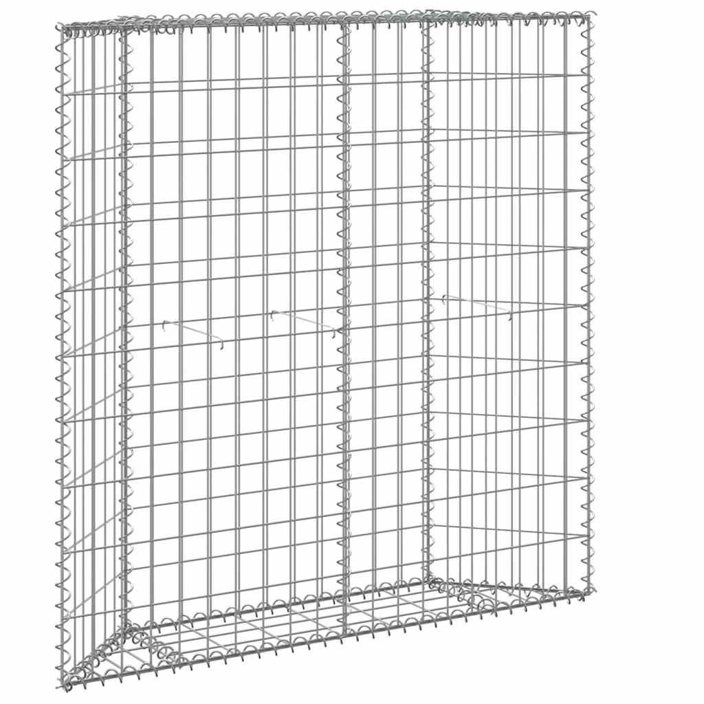 GABIONEN-HOCHBEET Trapezform Verzinkter Stahl 100x20x100 cm - Silberfarben, Metall (100/100/20cm)