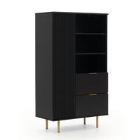 BÜCHEREGAL Bianco 80 Schwarz - Schwarz, Holzwerkstoff (80/140/41cm) - Bettso