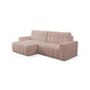 ECKSOFA Masina Beige, Schlafsofa aus Veloursstoff - Beige, Holzwerkstoff (245/143cm) - Bettso