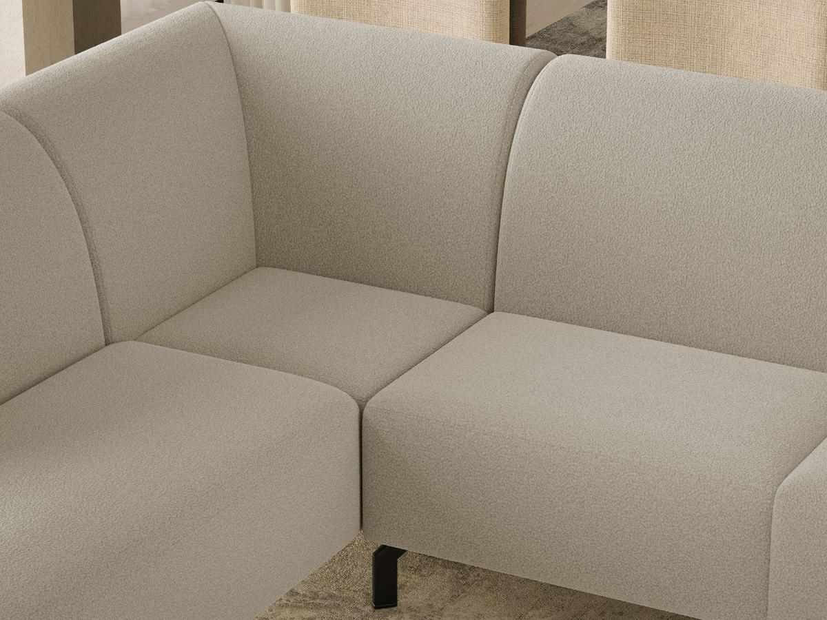 ECKSOFA Regento Beige Links - Beige/Schwarz, Holz/Textil (277/218cm) - Graingold