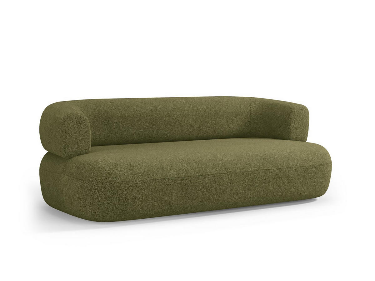 SOFA Jenny aus Boucle grün 3 Sitzplätze - Grün, Textil (90/73/178cm) - Micadoni
