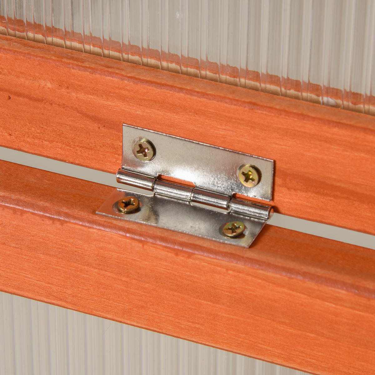 GEWÄCHSHAUS Pflanzenbeet mit Abdeckung, Tannenholz, Polycarbonat, Orange - Orange, Holz/Kunststoff (46/40/90cm) - Outsunny