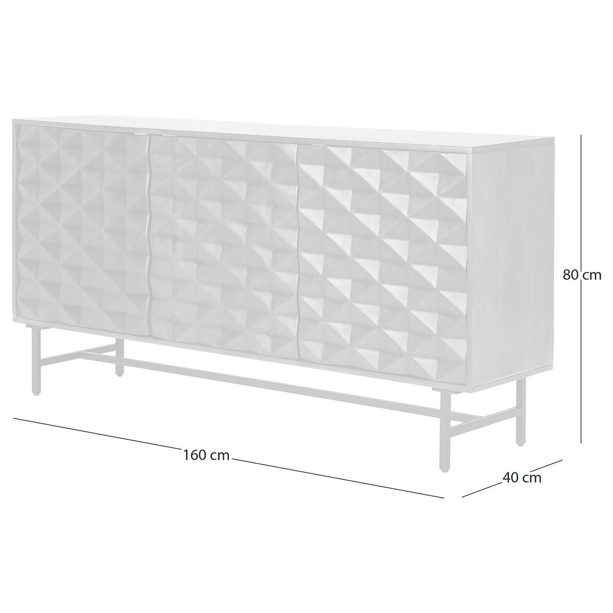 MASSIVES SIDEBOARD - Akazie / Schwarz - Schwarz/Braun, Holz/Metall (160/80/40cm) - home24