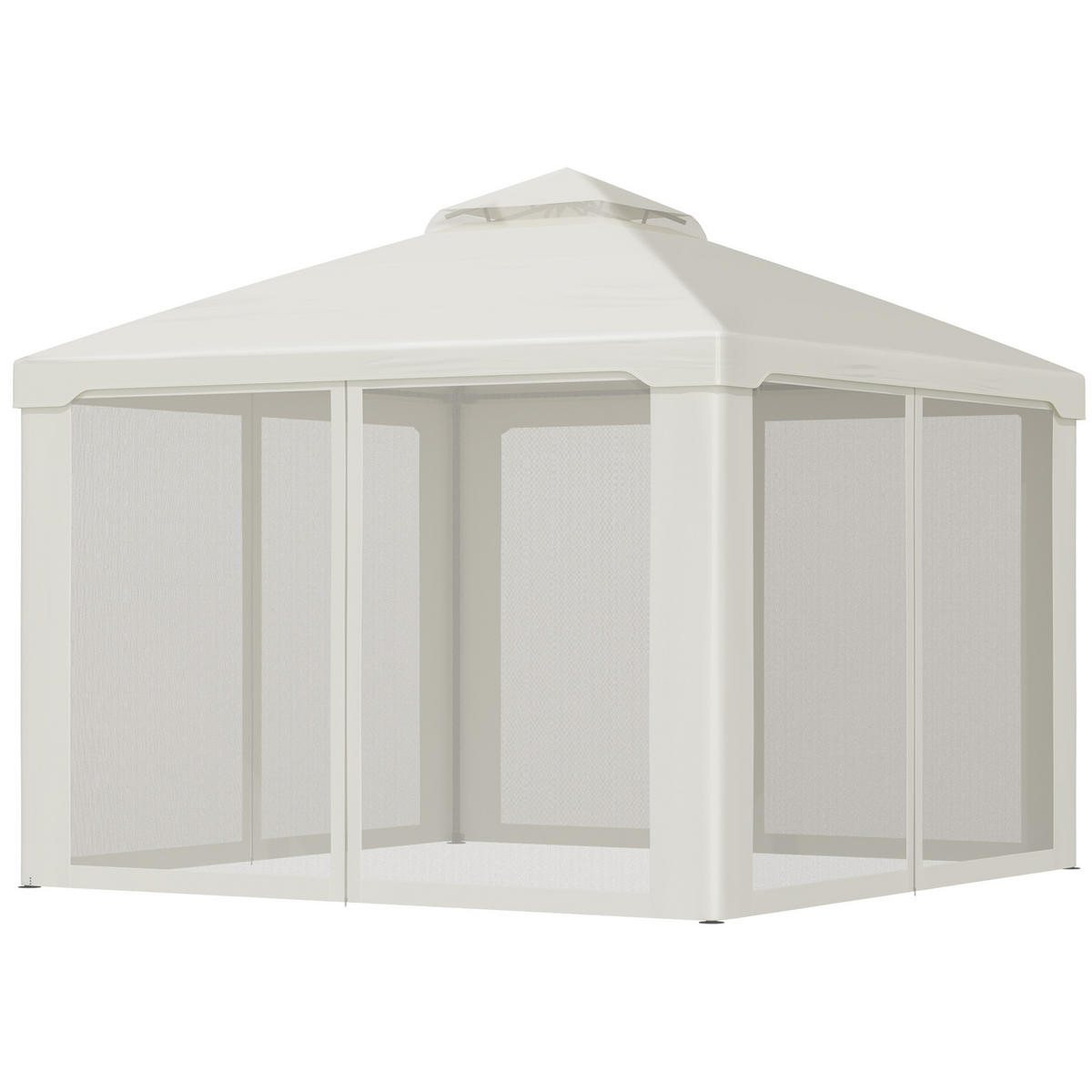 GARTENPAVILLON, mit Moskitonetz, beige - Creme, Textil (26.5/13/198cm) - Vallsero