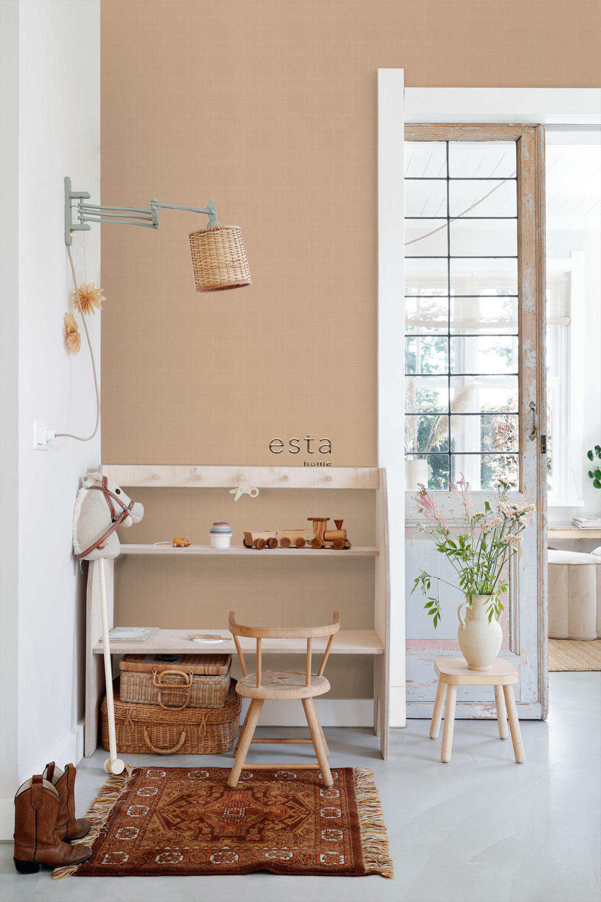 TAPETE Leinen-Optik 53 cm x 10.05 m - Terracotta, Papier (53/1000cm) - ESTAhome