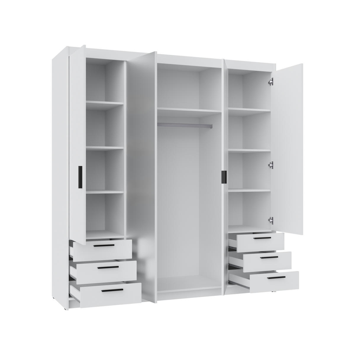 KLEIDERSCHRANK Storicos Sonoma Eiche 176,3/190,5/53 cm - 4T6S Modern mit Schubladen und Spiegel - Beige, Holzwerkstoff/Kunststoff (176.3/190.6/53cm) - AX Living