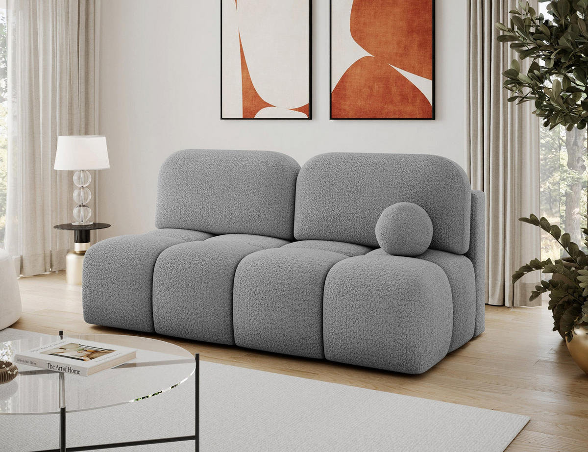 SCHLAFSOFA Nuwia mit Schlaffunktion und Bettkasten – Modernes Designsofa mit Schlafauszug und dekorativer Steppung - Grau, Kunststoff (200/102/100cm) - Wohnideebilder
