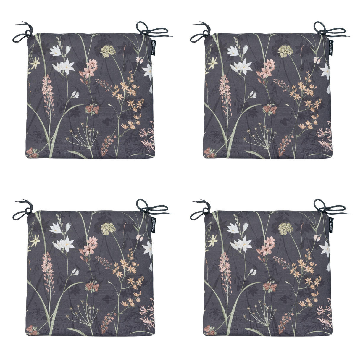 SITZKISSEN Eco-line - Grau - 40/40/4,5 cm - 4er-Set - Grau, Textil (40/4/40cm) - Madison