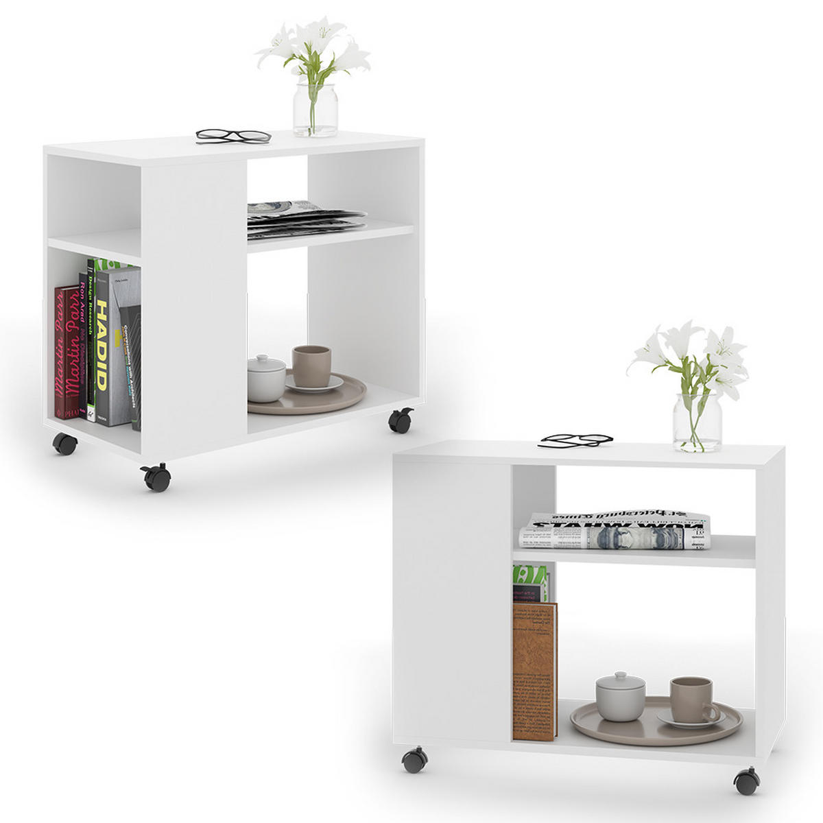 KONFERENČNÍ STŮL Rolli Bílá 70 x 35 cm - bílá, kompozitní dřevo (35/70/60cm) - Vicco