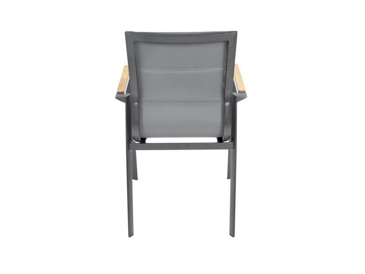 GARTENSTUHL Melbourne 2er-Set Anthrazit Aluminium stapelbar feste Rückenlehne - Grau, Kunststoff (80/175/120cm) - Green Spirit