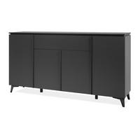 SIDEBOARD grau, Schiefer 177 cm, Kommode 4-türig - Grau, Holzwerkstoff/Kunststoff (177/92/40cm) - Furn.Design