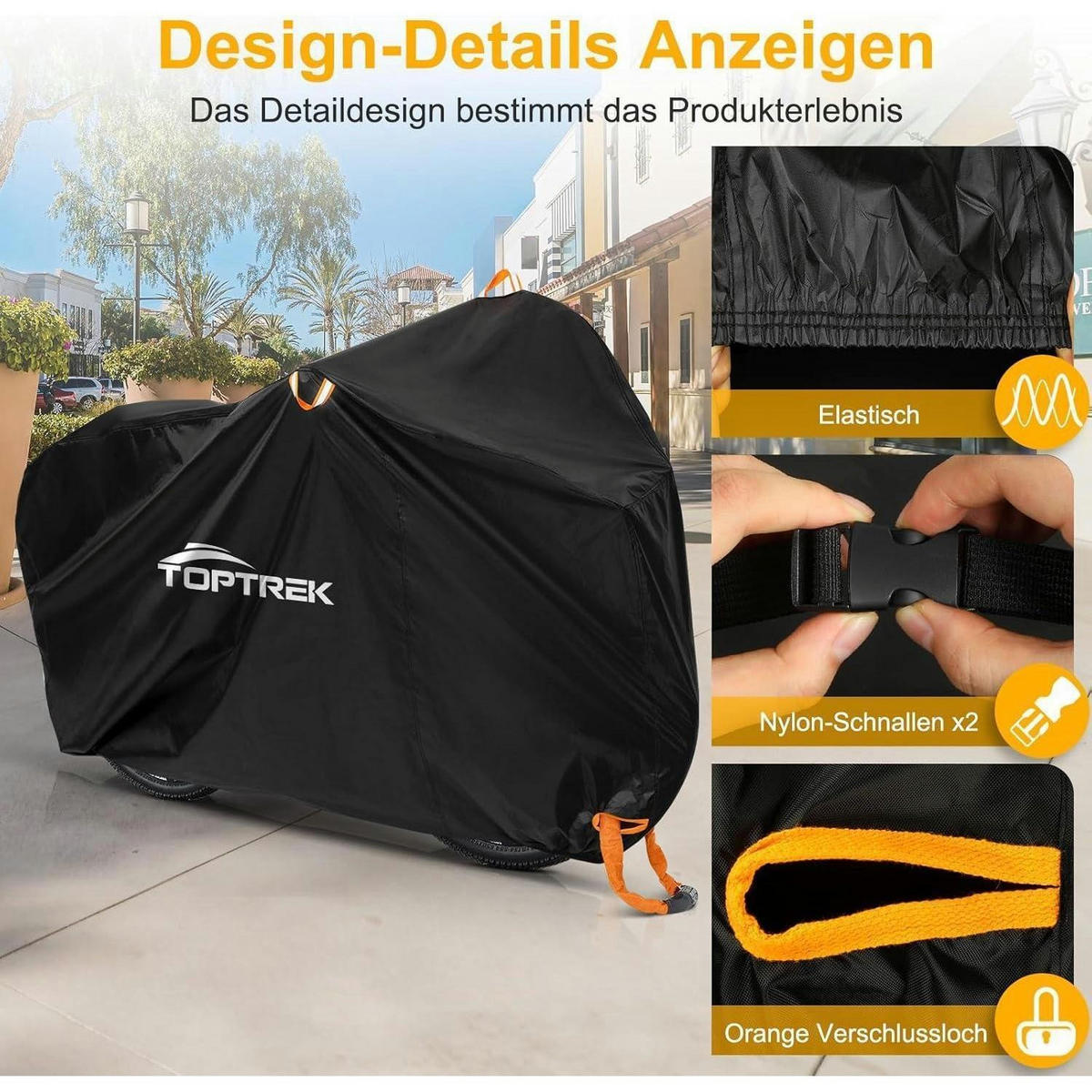 FAHRRADABDECKUNG für 3 Fahrräder 220 x 120 x 110 cm Wasserdicht 210D Oxford-Gewebe - Schwarz, Textil (110/110/220cm)