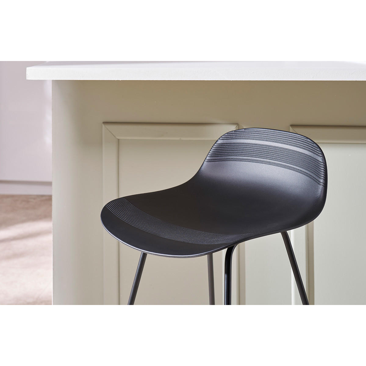 BARHOCKER Design Schwarz H65 2er-Set ELLA - Schwarz, Kunststoff (44.5/80/43.5cm) - Miliboo