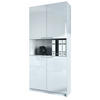 BÜROSCHRANK Logan Fronten in Weiß Hochglanz - Weiß Hochglanz, Holzwerkstoff (82/184/37cm) - Vladon