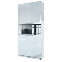 BÜROSCHRANK Logan Fronten in Weiß Hochglanz - Weiß Hochglanz, Holzwerkstoff (82/184/37cm) - Vladon