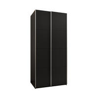 SCHWEBETÜRENSCHRANK 245,5/100/64 2-türig - Silberfarben/Schwarz, Holz/Metall (100/245/64cm) - Abiks Möbel