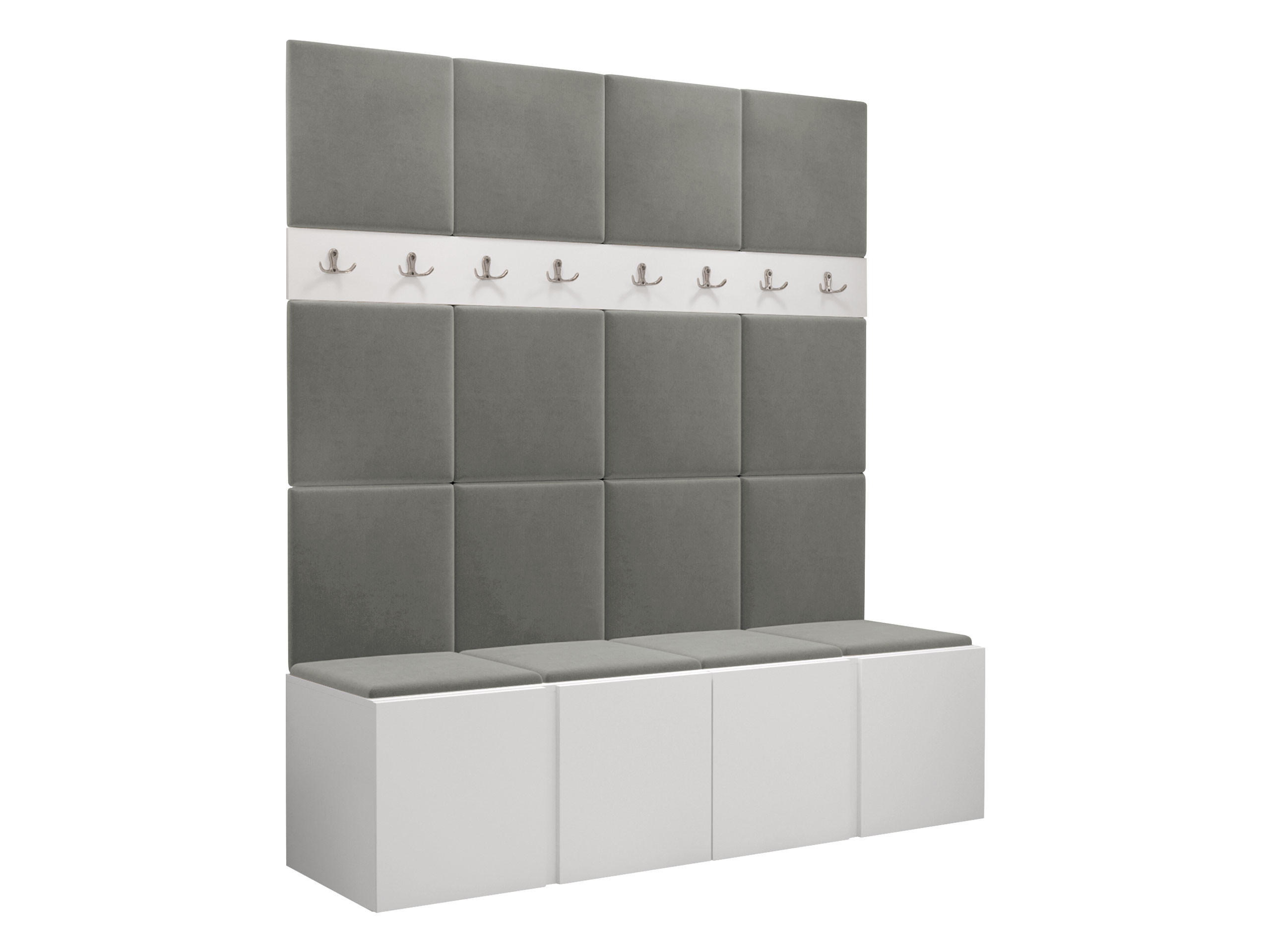 MOBILIER PENTRU HOL Orion V - alb/gri, material plastic/compozit lemnos (168/186/46cm) - MIRJAN24