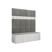 GARDEROBEN-SET Orion V - Weiß/Grau, Holzwerkstoff/Kunststoff (168/186/46cm) - MIRJAN24