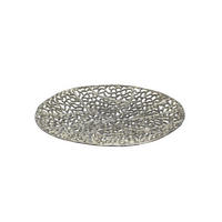 DEKOSCHALE ASTLUX, Aluminium, handgefertigt, Silber, Ø 44 x 4 cm - Silberfarben, Metall (44/4cm) - KADIMA DESIGN