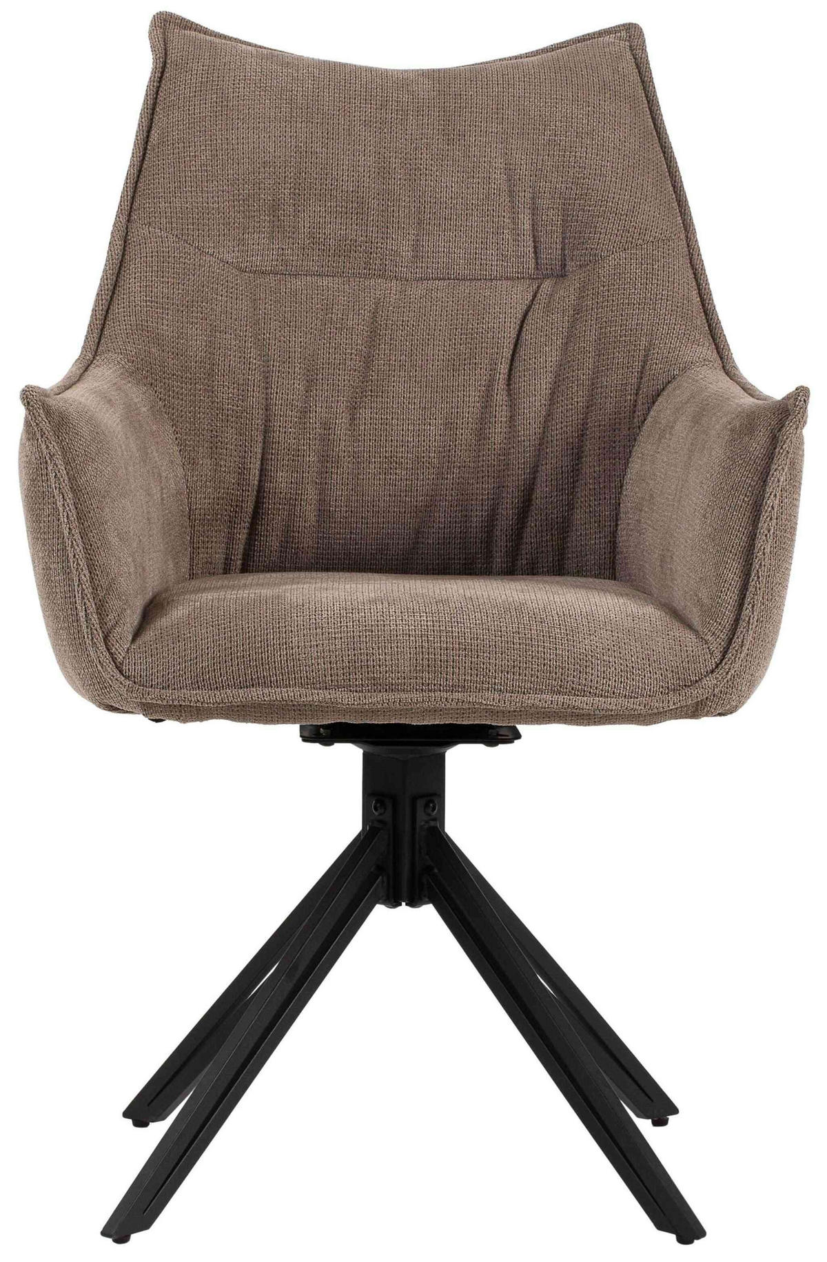 ESSZIMMERSTUHL Ginosa braun drehbar - Beige/Schwarz, Textil/Metall (62/90/66cm) - Mr. Deko