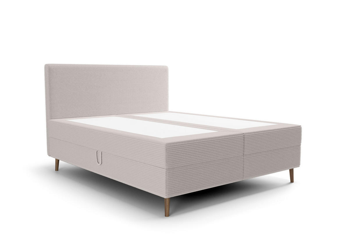 BOXBETT NARA mit Matratze H3, Bonell und Topper 180x200 POSO 100 - Beige, Textil (180/200cm) - Bedante