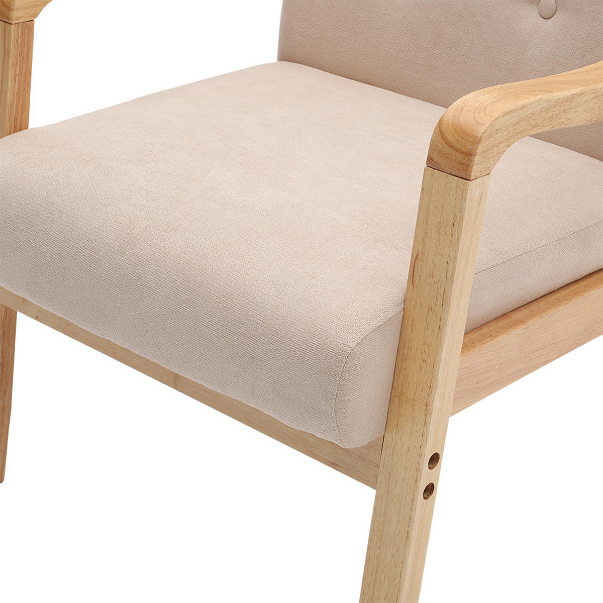 POLSTERSESSEL 70/63/78 cm Armlehnen Holzrahmen Leinen Beige - Beige/Naturfarben, Holz/Textil (70/78/63cm) - Livingandhome