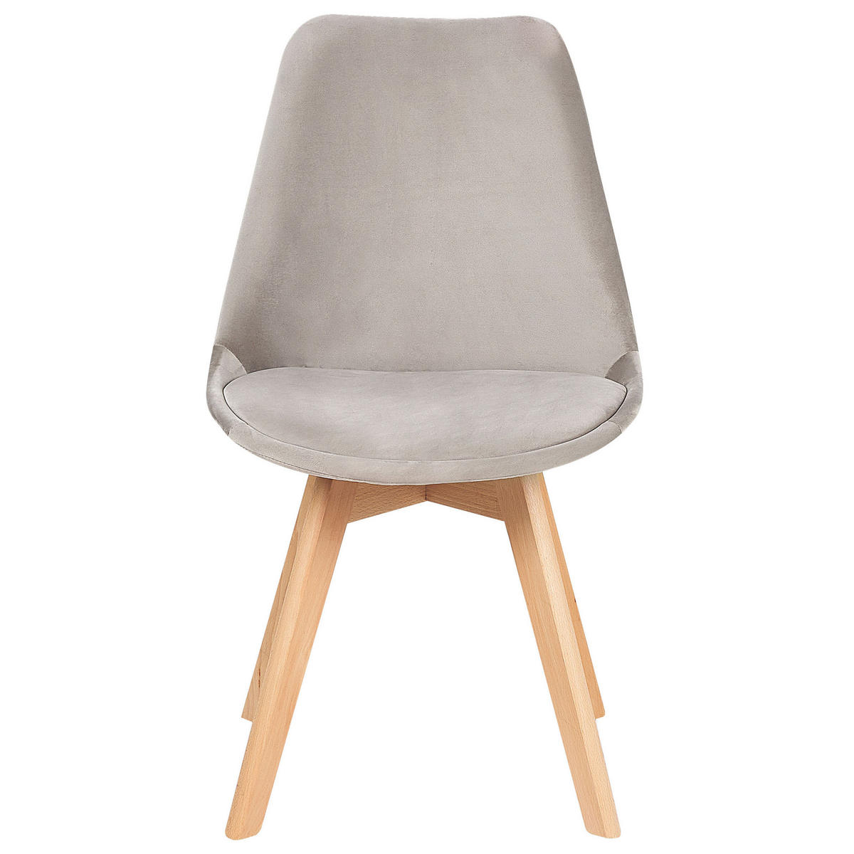 ÉTKEZŐSZÉK 2 darabos Szett Bársony Bézs Dakota - bézs, textil/fa (47/84/57cm) - Beliani