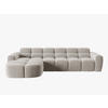 ECKSOFA links Lisa aus Samt leichtes beige 4 Sitzplätze - Creme, Textil (170/310cm) - Micadoni