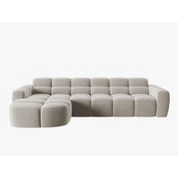 ECKSOFA links Lisa aus Samt leichtes beige 4 Sitzplätze - Creme, Textil (170/310cm) - Micadoni