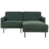 2-SITZER-ECKSOFA dunkelgrün rechtsseitig Breda - Schwarz/Grün, Textil (192/155cm) - Beliani