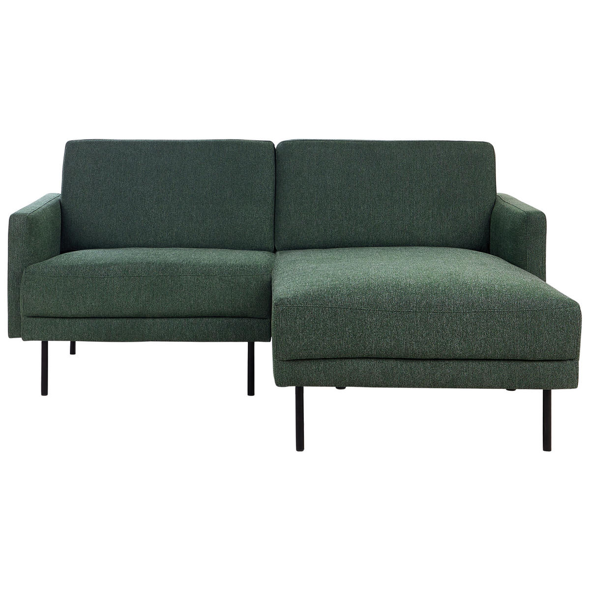 2-SITZER-ECKSOFA dunkelgrün rechtsseitig Breda - Schwarz/Grün, Textil (192/155cm) - Beliani