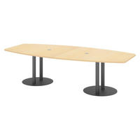KONFERENZTISCH mittel KT28 130/280/74 cm in Ahornfarben/Säule in Graphitfarben - Ahornfarben/Graphitfarben, Holzwerkstoff (130/280/74cm) - bümö