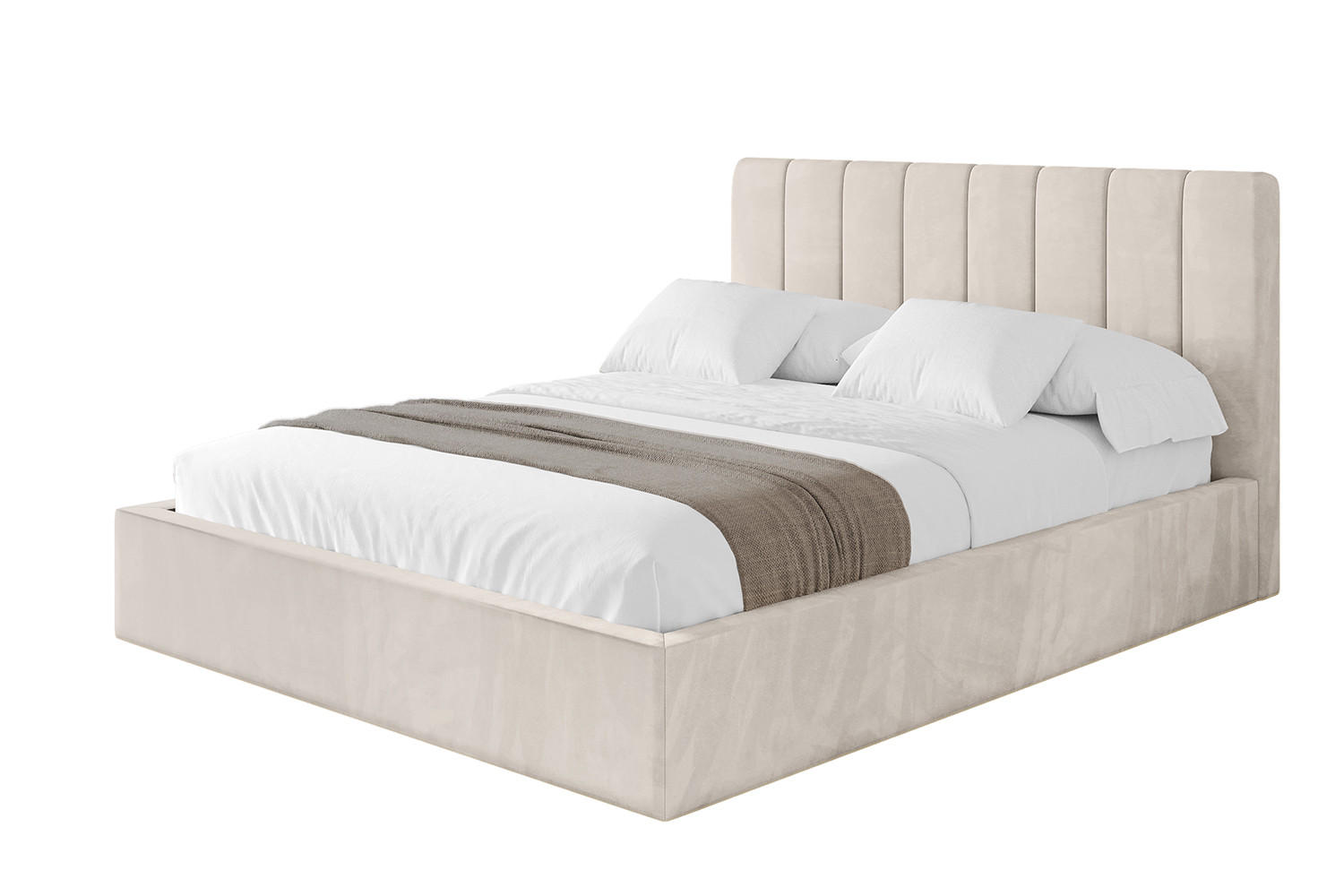 POLSTERBETT mit Bettkasten und Lattenrost, Boxbett ohne Matratze - STERA 120x200 Beige - Beige, Holzwerkstoff/Textil (120/200cm) - ALTDECOR
