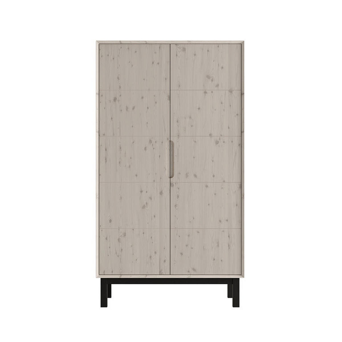 SKRIŇA 2 dvere Country Bielené drevo - biela, drevo (100/180/53.2cm) - Petits-meubles
