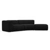 4-SITZER-SOFA Chenille Stoff Schwarz - Schwarz, Kunststoff/Textil (335/70/166cm) - Makamii