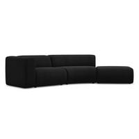 4-SITZER-SOFA Chenille Stoff Schwarz - Schwarz, Kunststoff/Textil (335/70/166cm) - Makamii