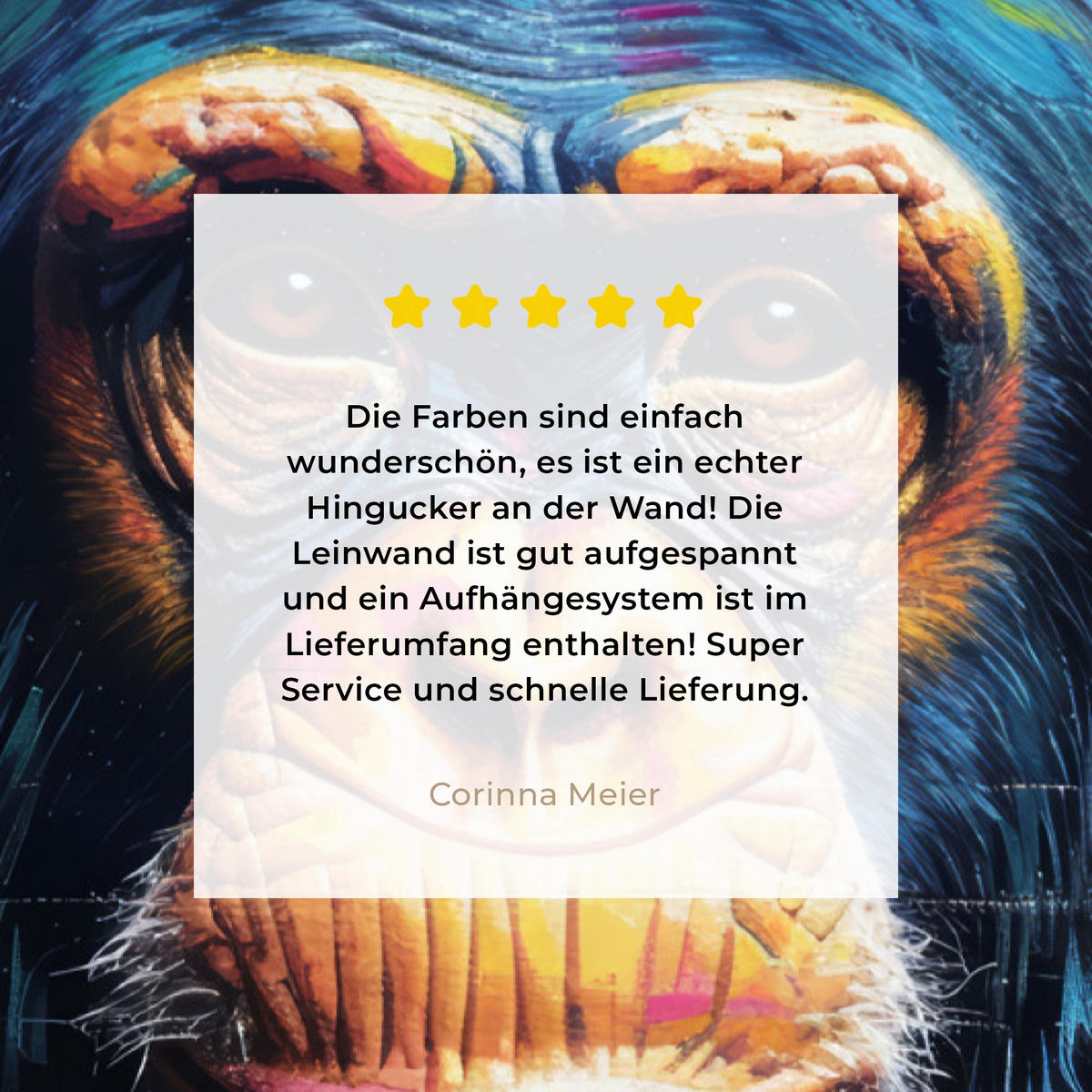 LEINWANDBILD Graffiti - Schimpanse - Straßenkunst - Kopfhörer - Affe 20x30 cm - Blau, Textil (20/30cm) - MuchoWow