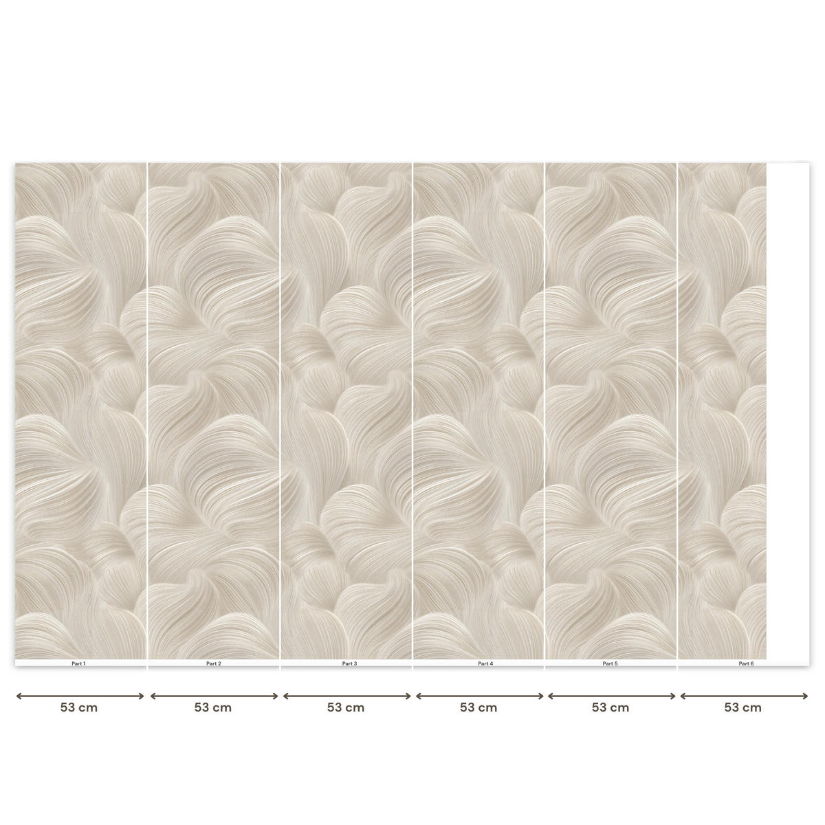 TAPETE - Lines - Ventilator - Beige - 300x200 cm - Creme, Papier (300/200cm) - OnlyWow