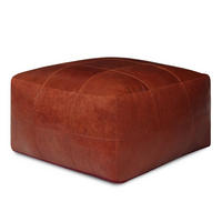 POUF 75/75/45 cm Echtleder Braun - Braun, Leder (75/45/75cm) - Furnhouse