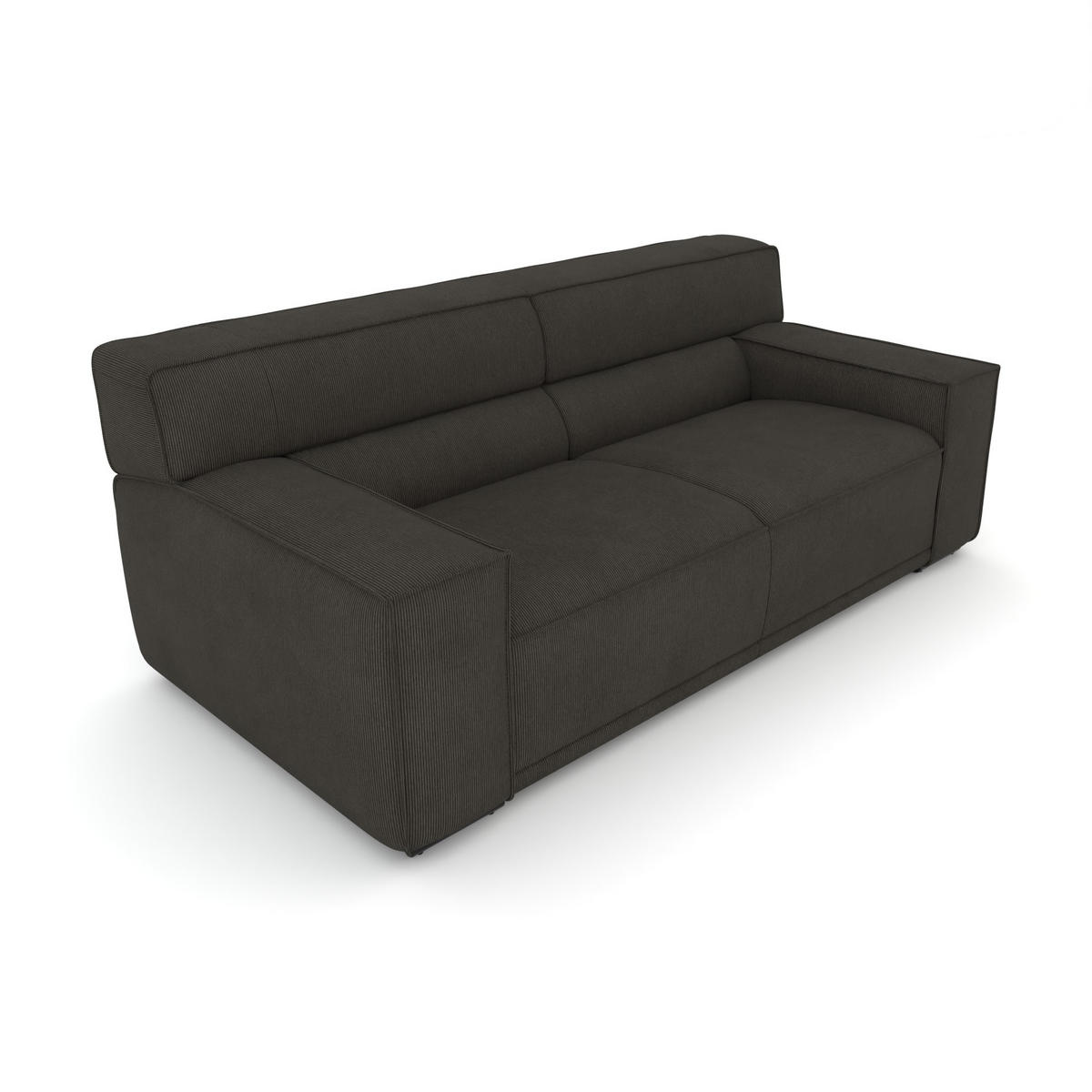 3-SITZER Umea Cord Grau 204/106/78 cm - Anthrazit, Kunststoff/Textil (204/78/106cm) - foamnova