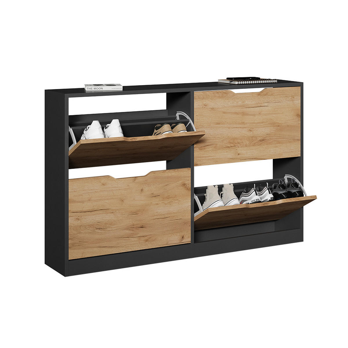 BOTNÍK NA BOTY Luca Antracit/zlatý dub - antracitová, kompozitní dřevo (116.6/72.5/22cm) - Vicco