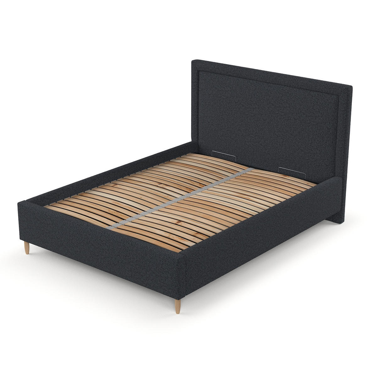 POLSTERBETT Vega 140/200 cm Anthrazit im Riva Stoff - Anthrazit/Naturfarben, Holz/Holzwerkstoff (140/200cm) - AltaBeds