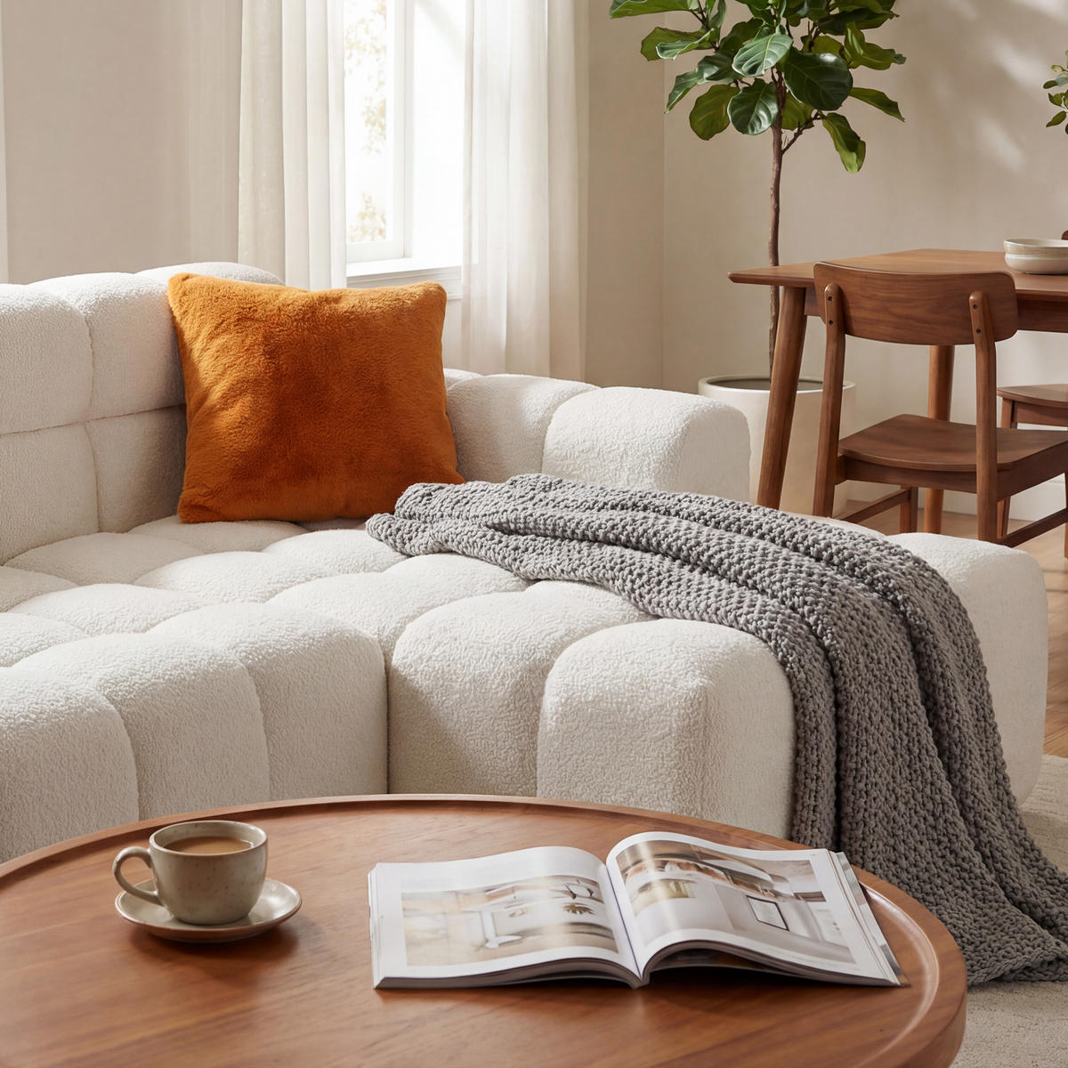 ECKSOFA 249,9/99/59,9 cm Weiß Modulares Sofa L-Form - Weiß, Textil (249.9/99cm) - OKWISH