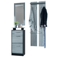 GARDEROBE Loret Front in Avola-Anthrazit - Anthrazit, Holzwerkstoff (140/200/23cm) - Vladon